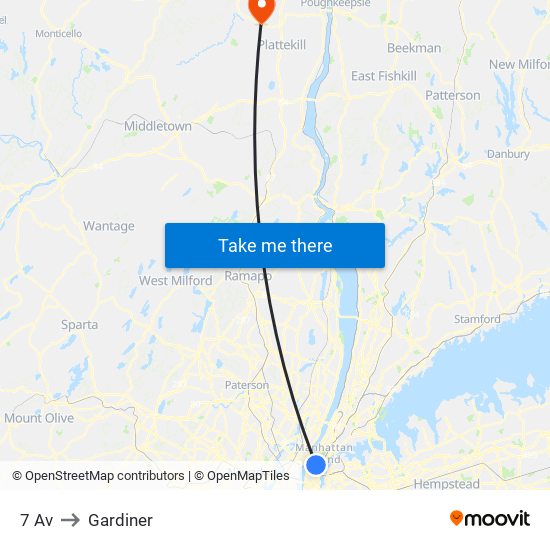 7 Av to Gardiner map