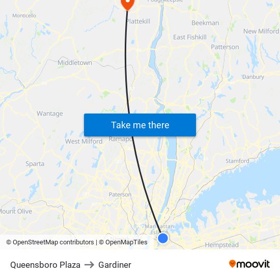Queensboro Plaza to Gardiner map