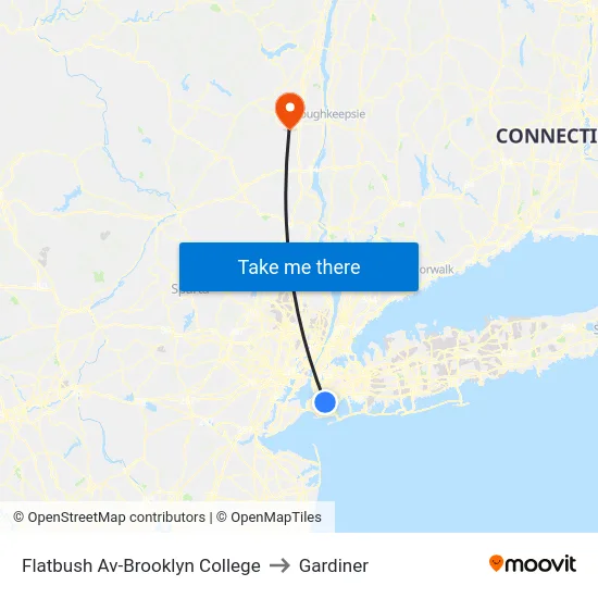 Flatbush Av-Brooklyn College to Gardiner map