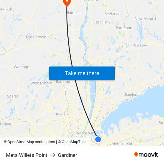 Mets-Willets Point to Gardiner map