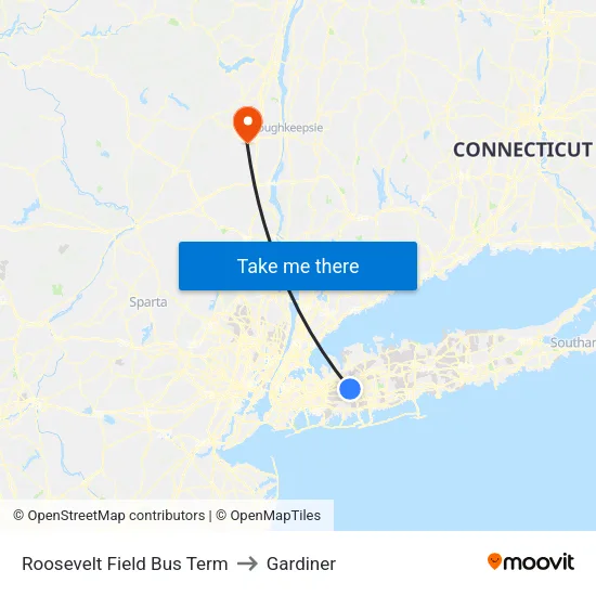 Roosevelt Field Bus Term to Gardiner map