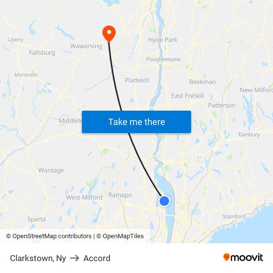 Clarkstown, Ny to Accord map