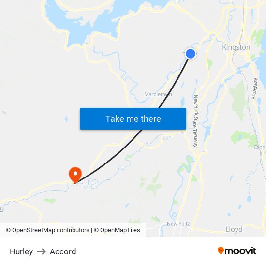 Hurley to Accord map