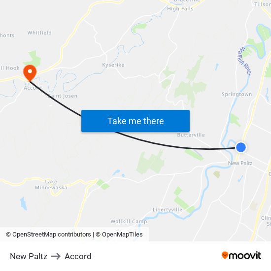 New Paltz to Accord map