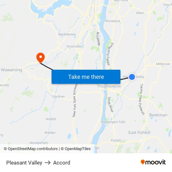 Pleasant Valley to Accord map