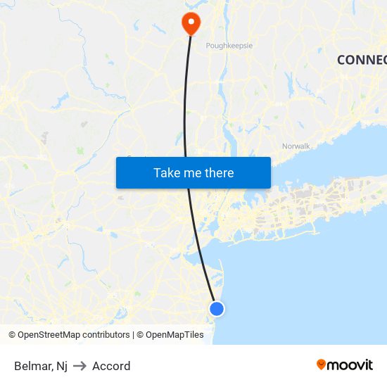 Belmar, Nj to Accord map