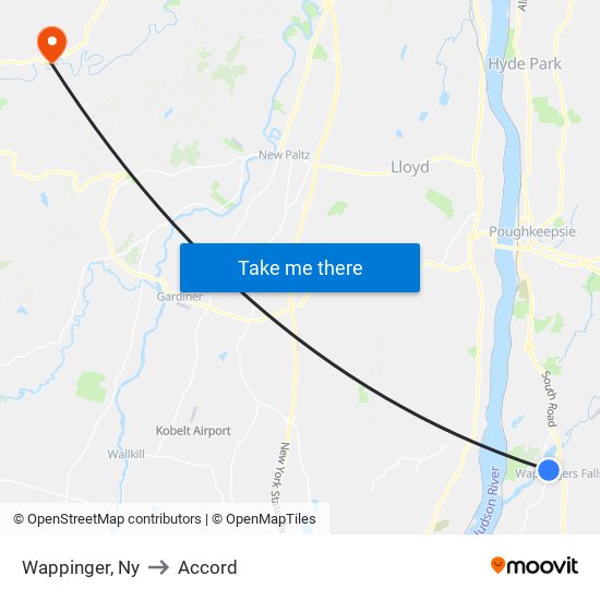 Wappinger, Ny to Accord map