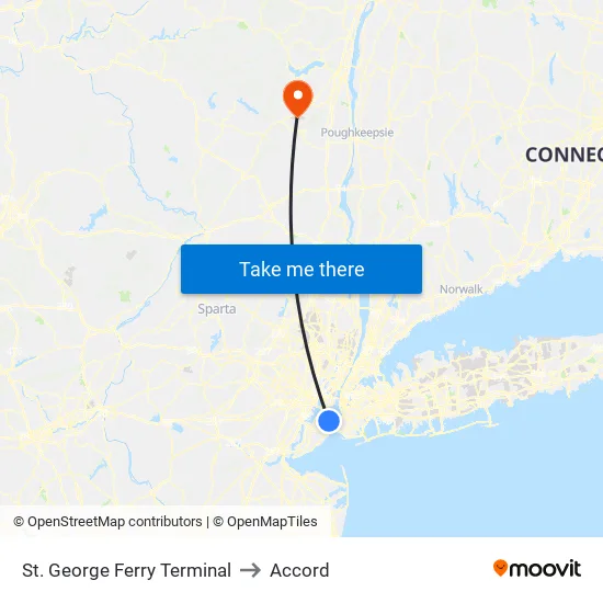 St. George Ferry Terminal to Accord map