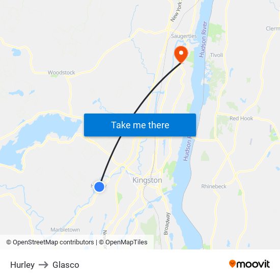 Hurley to Glasco map