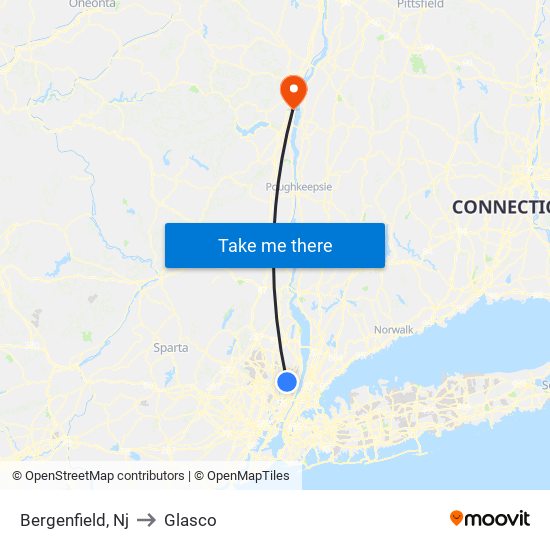 Bergenfield, Nj to Glasco map