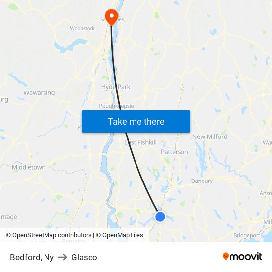 Bedford, Ny to Glasco map