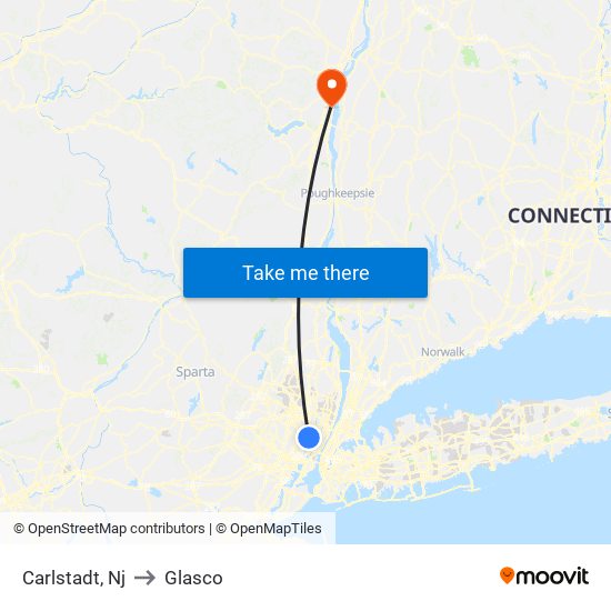 Carlstadt, Nj to Glasco map