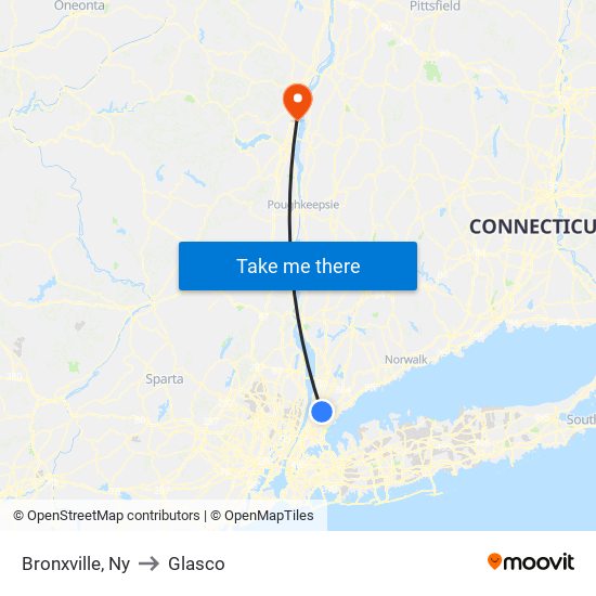 Bronxville, Ny to Glasco map