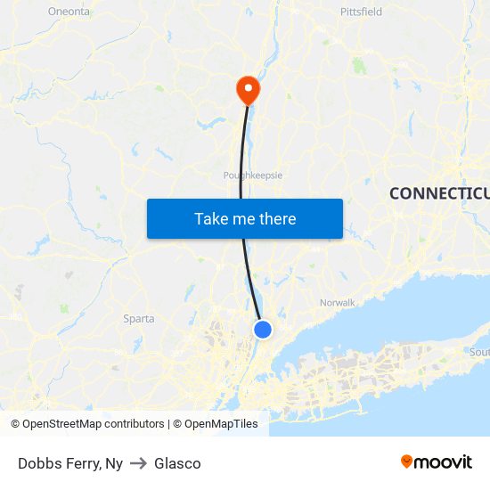 Dobbs Ferry, Ny to Glasco map