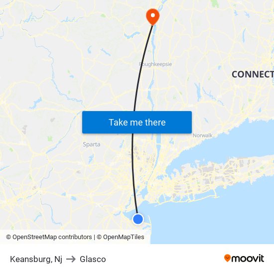 Keansburg, Nj to Glasco map