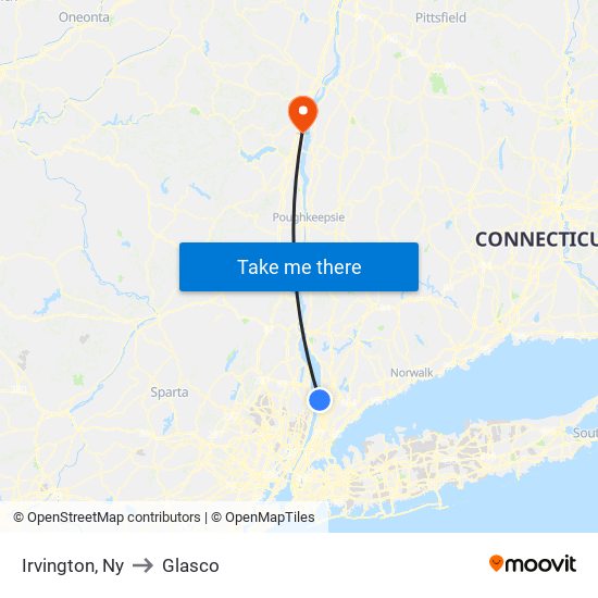 Irvington, Ny to Glasco map