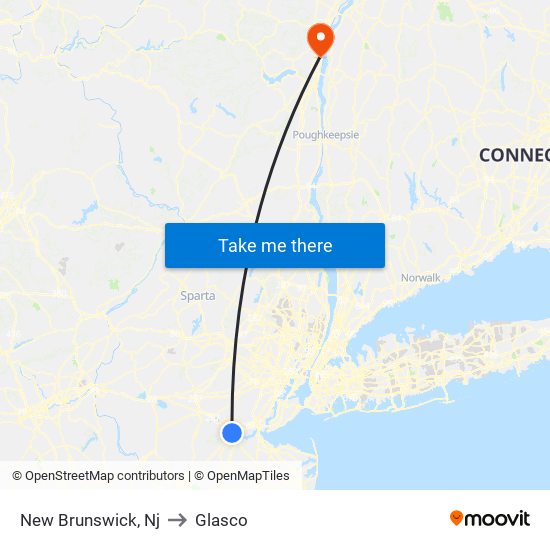 New Brunswick, Nj to Glasco map