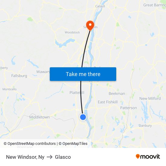 New Windsor, Ny to Glasco map