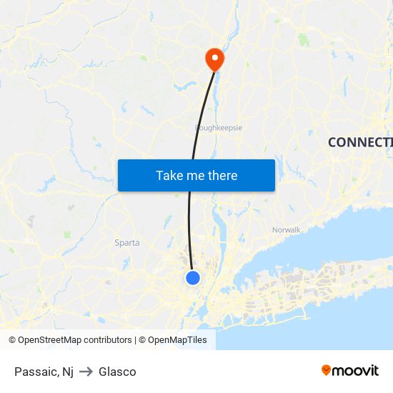 Passaic, Nj to Glasco map