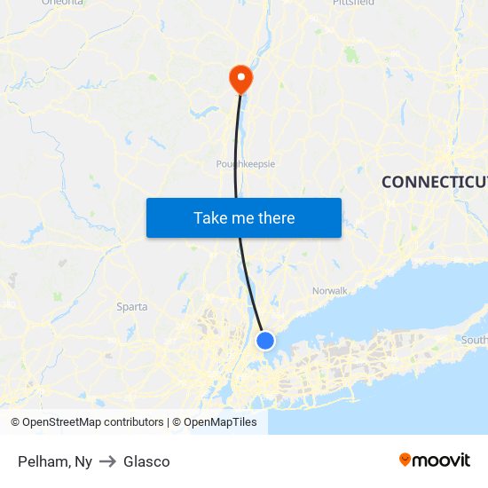 Pelham, Ny to Glasco map