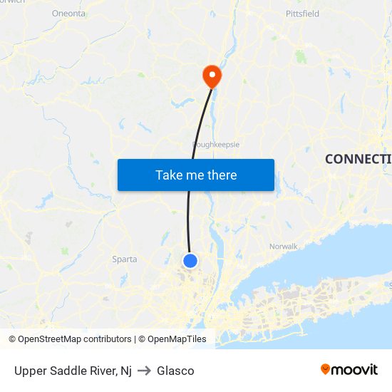 Upper Saddle River, Nj to Glasco map