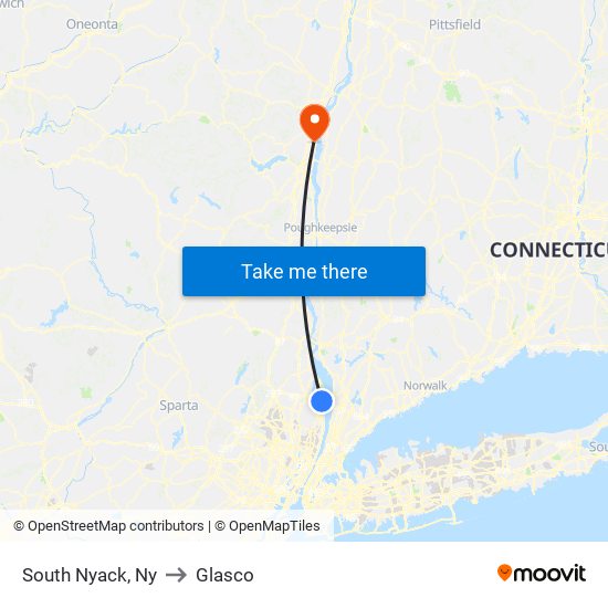 South Nyack, Ny to Glasco map