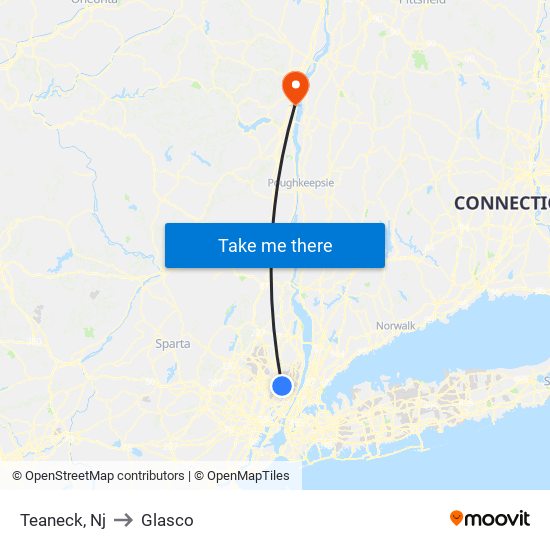 Teaneck, Nj to Glasco map