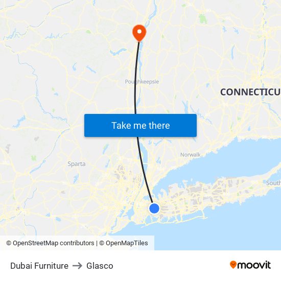 Dubai Furniture to Glasco map