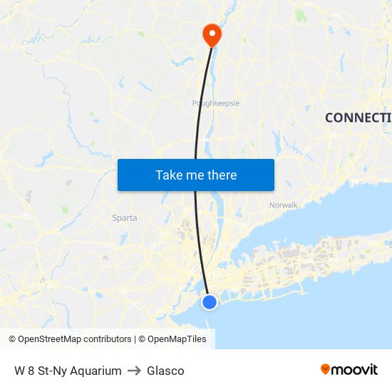 W 8 St-Ny Aquarium to Glasco map