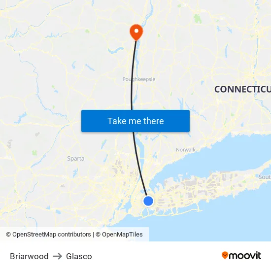 Briarwood to Glasco map