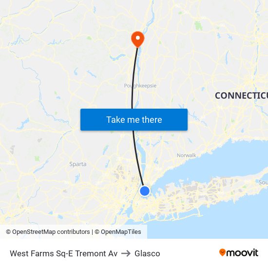 West Farms Sq-E Tremont Av to Glasco map