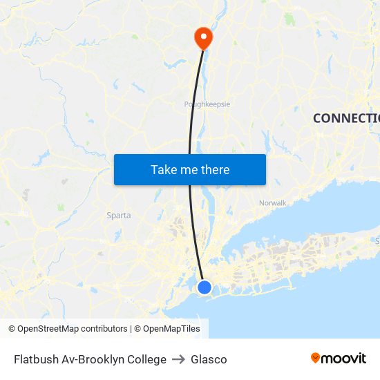 Flatbush Av-Brooklyn College to Glasco map