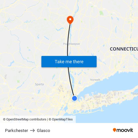 Parkchester to Glasco map