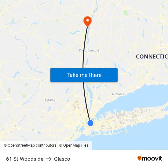 61 St-Woodside to Glasco map