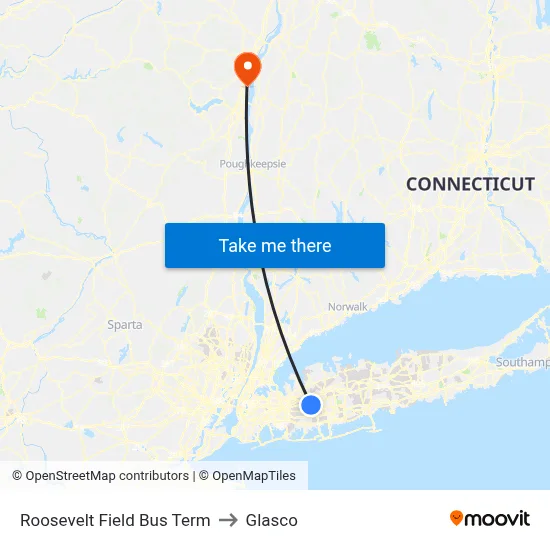 Roosevelt Field Bus Term to Glasco map
