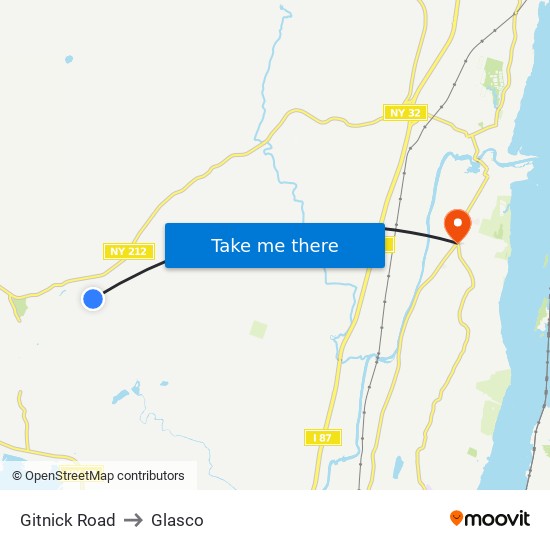 Gitnick Road to Glasco map