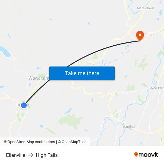 Ellenville to Ellenville map