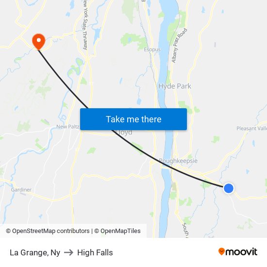 La Grange, Ny to High Falls map