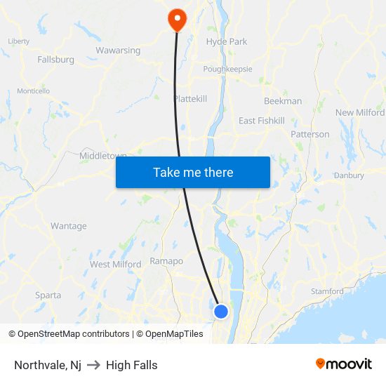 Northvale, Nj to High Falls map