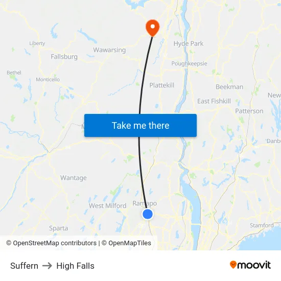Suffern to High Falls map