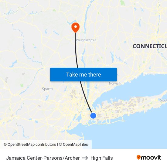 Jamaica Center-Parsons/Archer to High Falls map