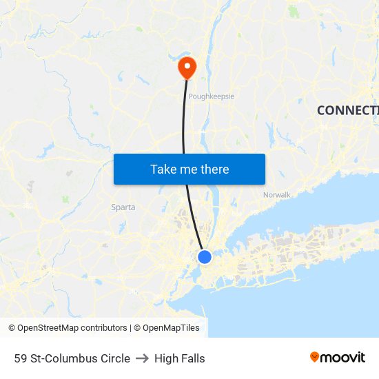59 St-Columbus Circle to High Falls map