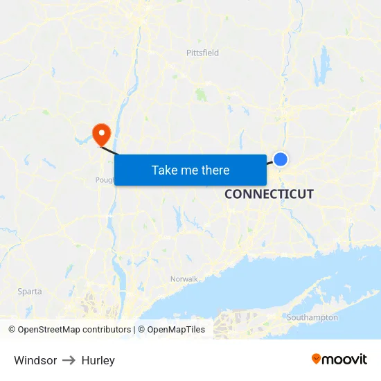 Windsor to Hurley map