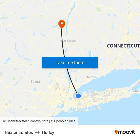 Baxter Estates to Hurley map