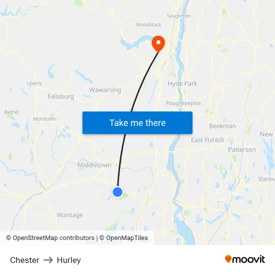 Chester to Hurley map