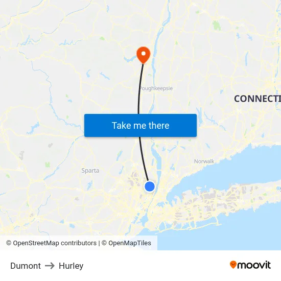 Dumont to Hurley map