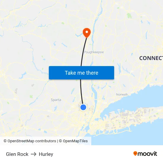 Glen Rock to Hurley map