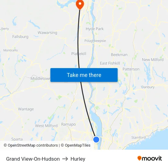 Grand View-On-Hudson to Hurley map
