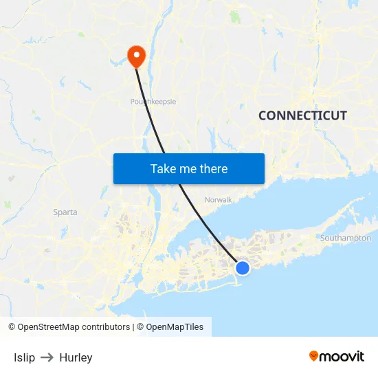 Islip to Hurley map