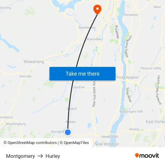 Montgomery to Hurley map